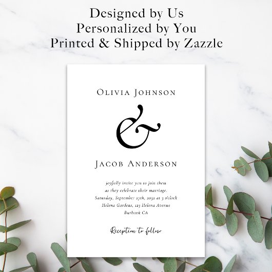 Moderne Minimalistische Ampersand Bruiloft Kaart