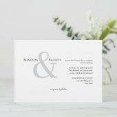 Moderne minimalistische Ampersand bruiloft uitnodi Kaart (Staand voorkant)