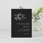 Moderne minimalistische ampersand zwart foto bruil kaart (Staand voorkant)