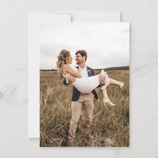 Moderne minimalistische ampersand zwart foto bruil kaart (Achterkant)