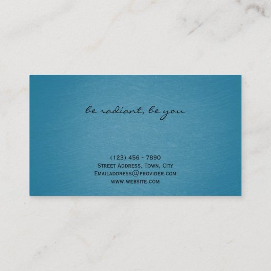 Moderne minimalistische Aqua Blauwgroen Beauty The Visitekaartje (Achterkant)