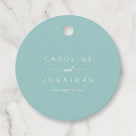 Moderne minimalistische Aqua Custom Wedding Bedankjes Labels