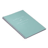 Moderne minimalistische Aqua Custom Wedding Notitieboek (Rechterzijde)