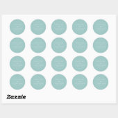 Moderne minimalistische Aqua Custom Wedding Ronde Sticker (Vel)