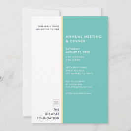 Moderne minimalistische Aqua en Gold Business Dinn Kaart