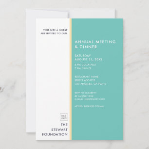 Moderne minimalistische Aqua en Gold Business Dinn Kaart