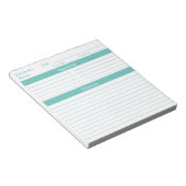 Moderne minimalistische Aqua Personalized Recipipe Notitieblok (Schuin)