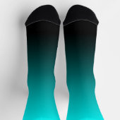 Moderne Minimalistische Aqua Zwarte Gradiënt Sokken (Top)