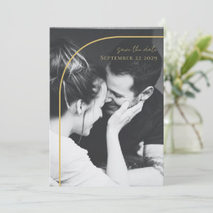 Moderne, minimalistische arch Black White Gold Wed Save The Date