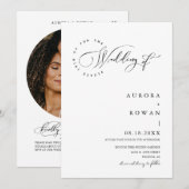 Moderne Minimalistische Arch QR Code Trouwfoto Kaart (Voorkant / Achterkant)