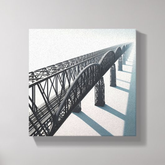 Moderne minimalistische architecturale brug - onei canvas afdruk (Voorkant)