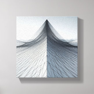 Moderne Minimalistische Architecturale Draadframe  Canvas Afdruk
