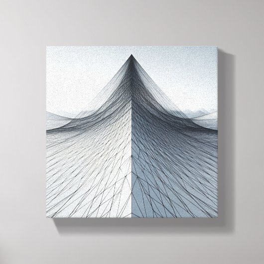 Moderne Minimalistische Architecturale Draadframe Canvas Afdruk (Voorkant)