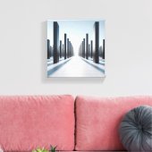 Moderne Minimalistische Architecturale Perspectief Canvas Afdruk (Insitu (Woonkamer))