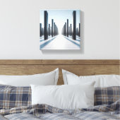 Moderne Minimalistische Architecturale Perspectief Canvas Afdruk (Insitu (Slaapkamer))