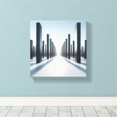 Moderne Minimalistische Architecturale Perspectief Canvas Afdruk (Insitu (Houten vloer))