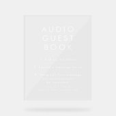 Moderne minimalistische audio gastenboek bruiloft acryl bord (Voorkant)