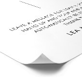 Moderne minimalistische audio gastenboek teken poster (Hoek)