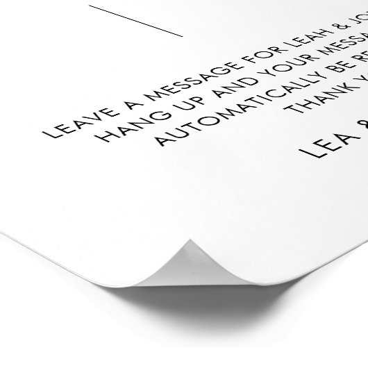 Moderne minimalistische audio gastenboek teken poster (Hoek)