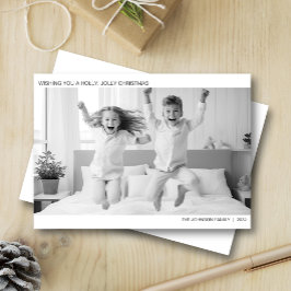 Moderne minimalistische B&W foto Feestdagenkaart