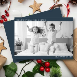 Moderne minimalistische B&W foto Feestdagenkaart