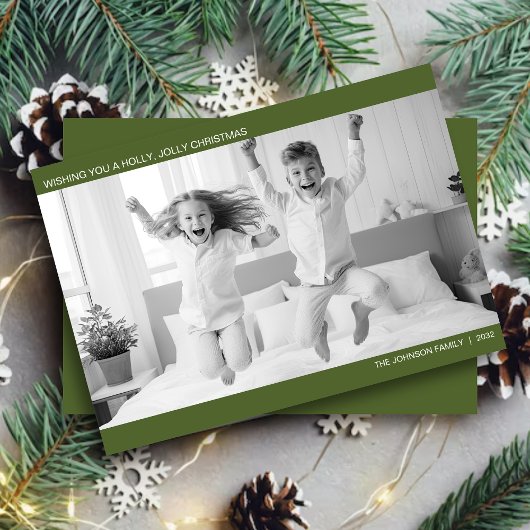 Moderne minimalistische B&W foto Feestdagenkaart