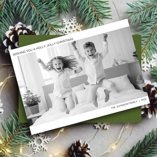 Moderne minimalistische B&W foto Feestdagenkaart