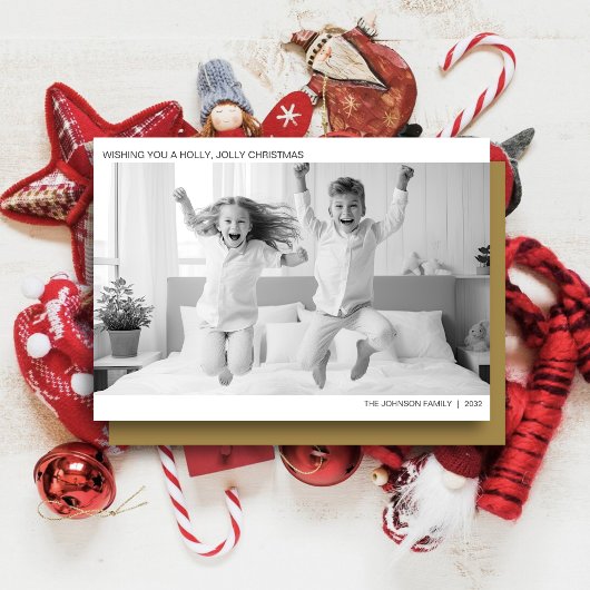 Moderne minimalistische B&W foto Feestdagenkaart