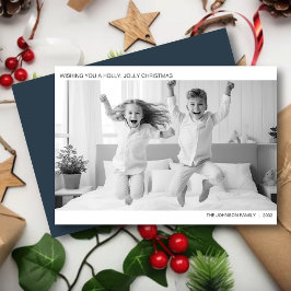 Moderne minimalistische B&W foto Feestdagenkaart