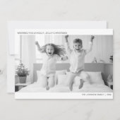 Moderne minimalistische B&W foto Feestdagenkaart (Voorkant)