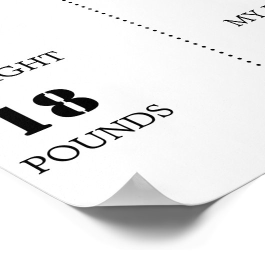 Moderne minimalistische Baby 1e verjaardag mijlpaa Poster (Hoek)