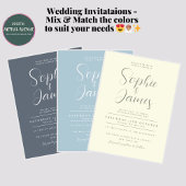 Moderne minimalistische baby blauwe bruiloft kaart