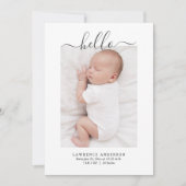 Moderne Minimalistische Baby Boy Fotocollage Geboo Aankondiging (Voorkant)