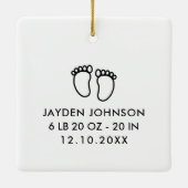 Moderne minimalistische Baby eerste kerstfoto Keramisch Ornament (Achterkant)