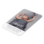 Moderne minimalistische Baby foto aandenken gesche Magneet (Linkerzijde)