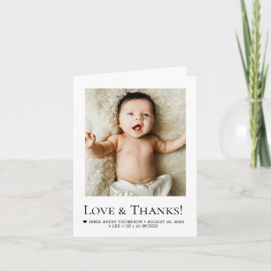 Moderne Minimalistische Baby Foto Geboorteaankondi Kaart