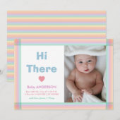 Moderne minimalistische Baby Fotoaankondiging Kaart (Voorkant / Achterkant)