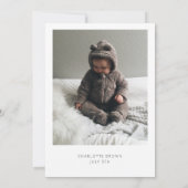 Moderne minimalistische Baby Fox en foto eerste ve Kaart (Achterkant)