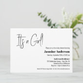 Moderne minimalistische baby meisje Baby shower Kaart (Staand voorkant)