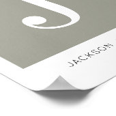 Moderne minimalistische Baby naam kwekerij monogra Poster (Hoek)