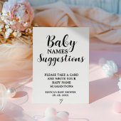 Moderne minimalistische baby namen suggesties spel reclamebord met voetstuk