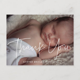 Moderne minimalistische baby shower bedankje briefkaart