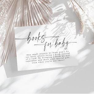 Moderne minimalistische Baby shower boeken voor Ba Informatiekaartje