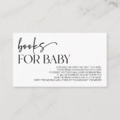 Moderne minimalistische Baby shower boeken voor Ba Informatiekaartje (Voorkant)