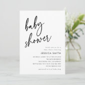 Moderne Minimalistische Baby Shower Kaart (Staand voorkant)