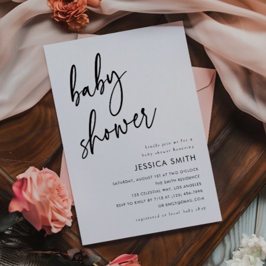 Moderne Minimalistische Baby Shower Kaart