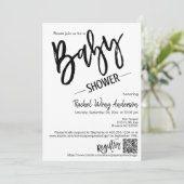 Moderne Minimalistische Baby shower QR-code voor s Kaart (Staand voorkant)