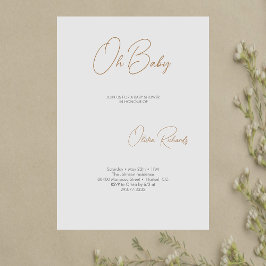 Moderne minimalistische Baby shower uitnodiging op