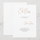 Moderne minimalistische Baby shower uitnodiging op (Voorkant / Achterkant)