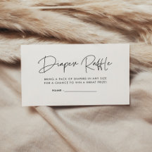 Moderne minimalistische baby showers luier loterij